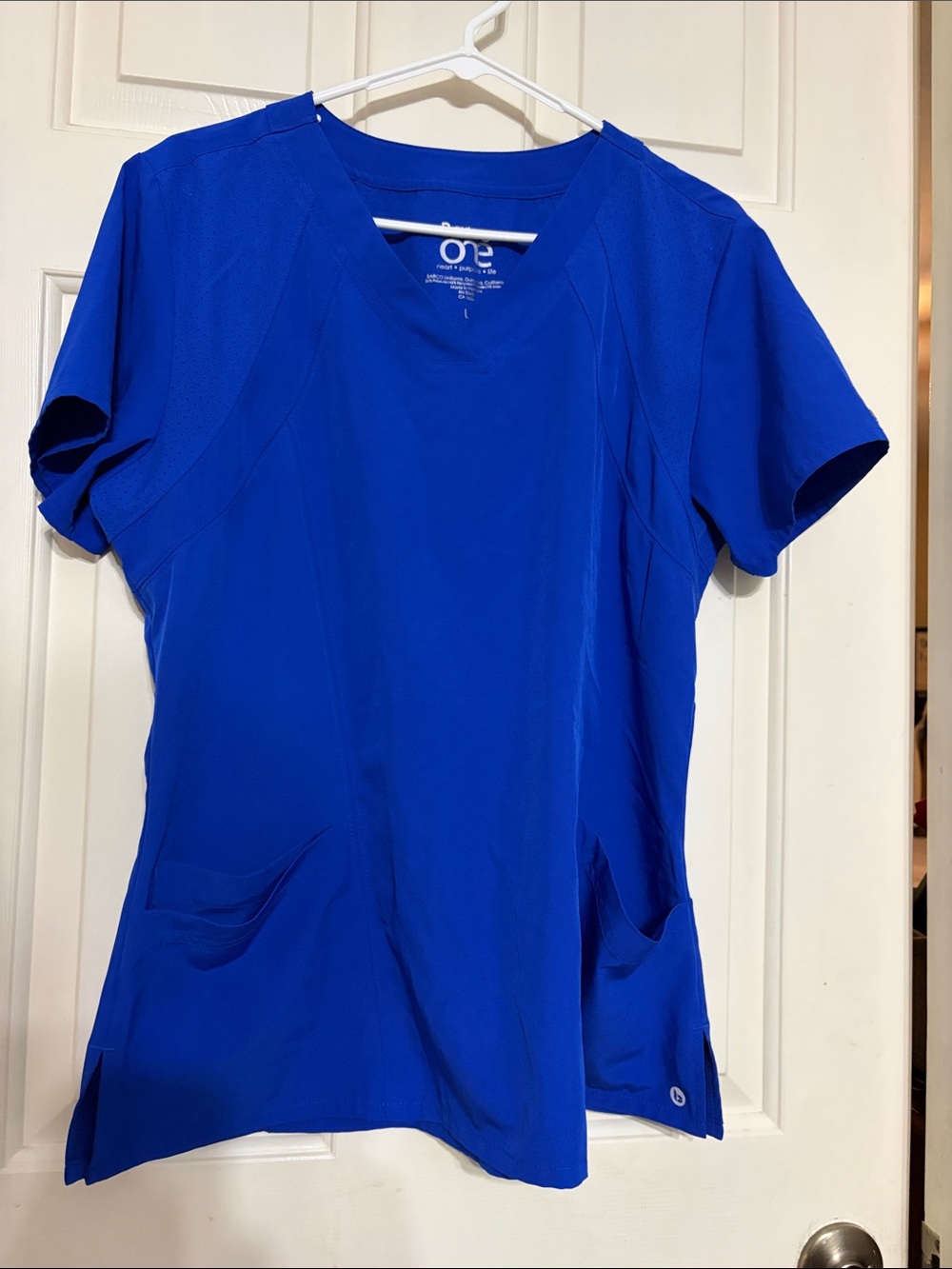 Barco Uniforms Royal Blue V-Neck Short Sleeve Scrub Top